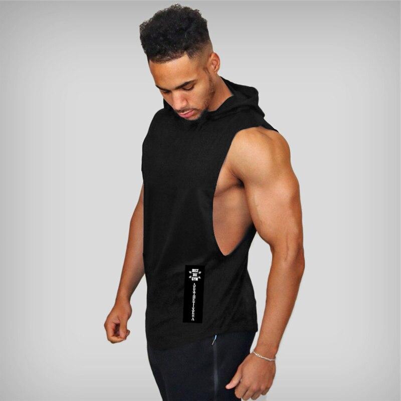 Muscleguys Мужская брендовая толстовка без рукавов Muscle Guys для фитнеса, топы для бодибилдинга, тренажерного зала, свободные рубашки без рукавов для тренировок, мужской топ с капюшоном