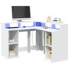 VidaXL Desk with LED Lights White 130x130x91 Cm Engineered Wood, Computer Desk, Writing Desk, Furniture of 3309447