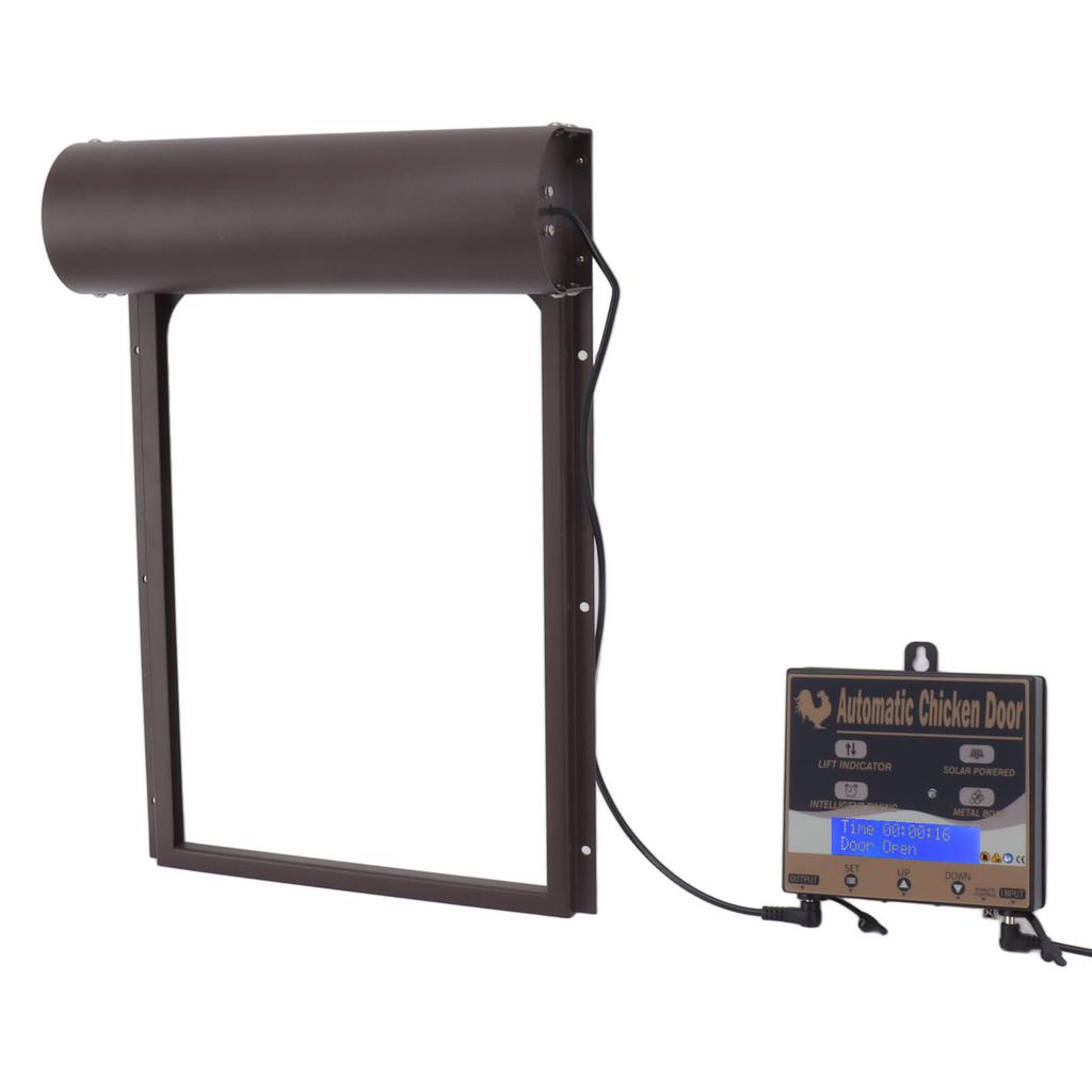 Автоматическая дверь курятника Программируемый алюминиевый открыватель двери курятника с таймером, датчиком света, пультом дистанционного управления, 3 режима