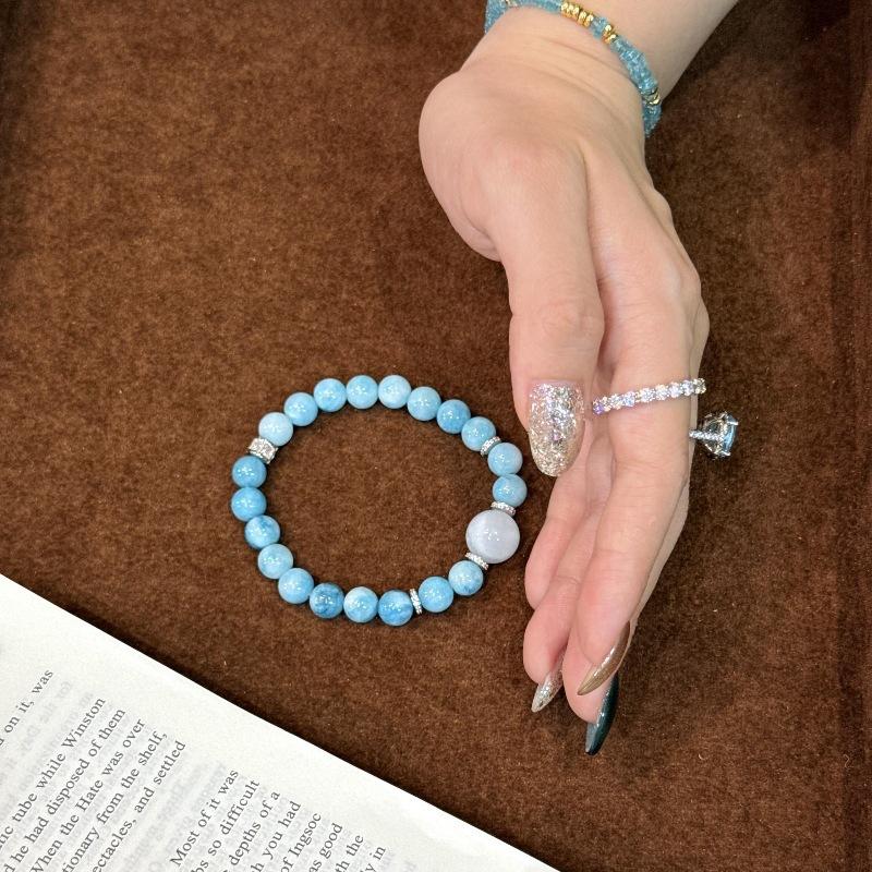 Французский Легкий Роскошный Ретро Высококлассный Браслет из Камня с Морским Узором Нишевый Браслет из Бисера «Облачный Туман» Элегантное Универсальное Ювелирное Изделие для Ношения в Несколько Рядов