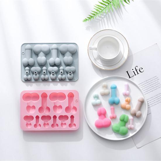 Silicone Mold 10-Cavity Non-stick Heat-resistant Quick To Demold Toughness Cake Decoration 2 Sizes Shapes Unique Man-featured Pastry