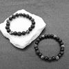 Hot Selling Natural Volcanic Stone Snowflake Stone Bead Bracelet Men's Retro 10/8mm Elastic Bead Couple Bracelet