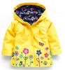 Girls Fashion Waterproof Children Clothes Autumn Casual Baby Boys Windcoat Long Sleeve Jacket Flower Print Kids Hoodie Outwear