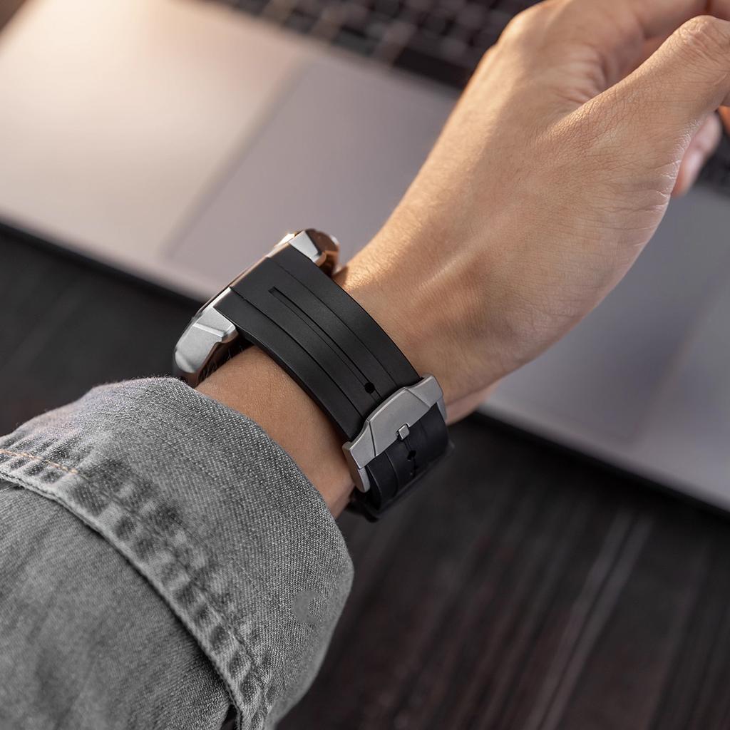 Роскошное Углеродное Волокно для Apple iWatch Серии 11 10 46 мм Модификация Мод Комплект Металлическая Рамка Чехол для iWatch S11 10 46MM Чехол Ремешок
