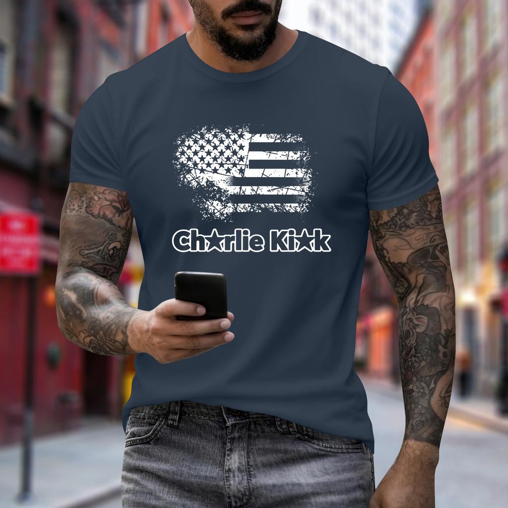 Men's Printed Short Sleeve T-Shirt Men's Loose Casual Short Sleeve Top