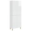 Cabinet Set 2 Pcs High Gloss White 66 X 34.5 X 90 Cm Particleboard