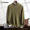 Fanzhen Men's Half-High Collar Cashmere Blend Sweater
