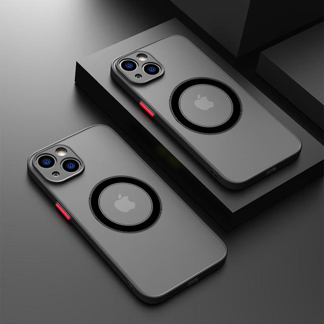 Магнитный чехол для телефона с беспроводной зарядкой для Iphone 14 13 12 11 Pro Max Xr Xs Max 13pro 14 Plus противоударный матовый бампер прозрачный чехол