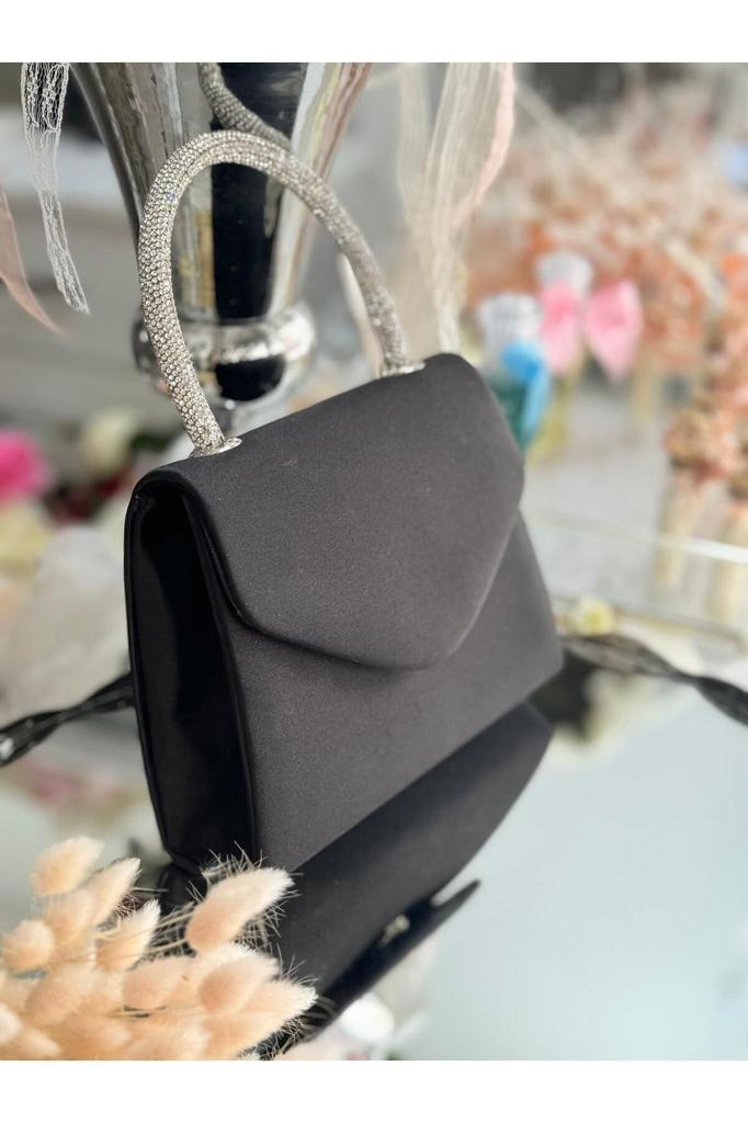 Women's Stylish and Useful Evening Dress Bag Evening Dress Bag with Satin Stone Handle for Weddings, Graduations, Elegant Events...