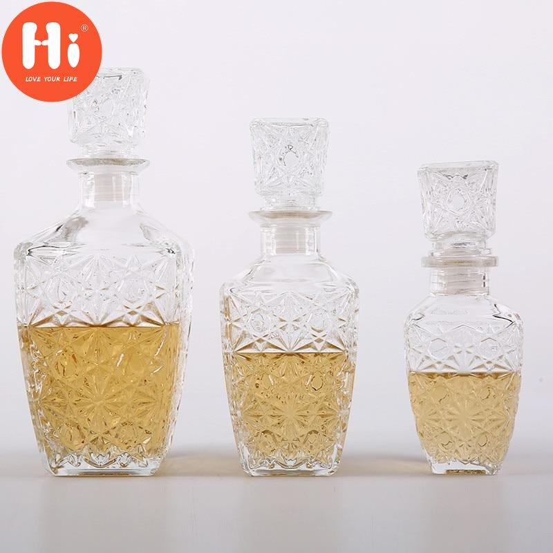 Привет креативный прозрачный стеклянный графин для виски, ликера, винных напитков, хрустальная бутылка спиртных напитков, винный графин для бара, вечерние, свадебные подарки
