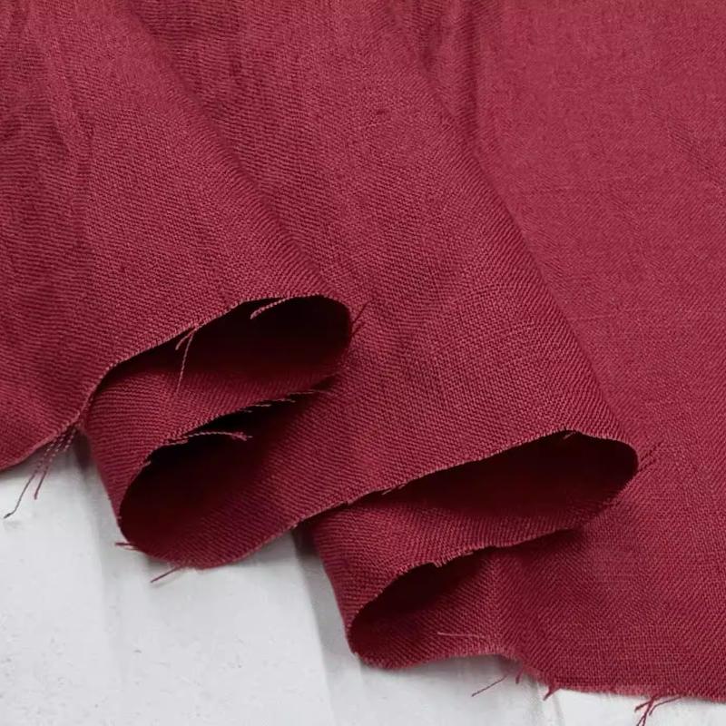 Чистая льняная ткань Стиранный лен Комфортная дышащая ткань для весны и лета DIY Платье Широкие брюки Легкая куртка Одежда