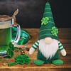 Holiday Gnome Decoration Festive Ornament St Patrick's Day Knitted Striped Hat Rainbow Colorful Full Beard Festival Desktop Faceless Dwarf Green