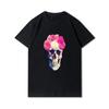 Хлопковая летняя мужская футболка размера плюс с 30 узорами в стиле Харадзюку, футболки с принтом черепа, футболка с круглым вырезом, повседневные топы