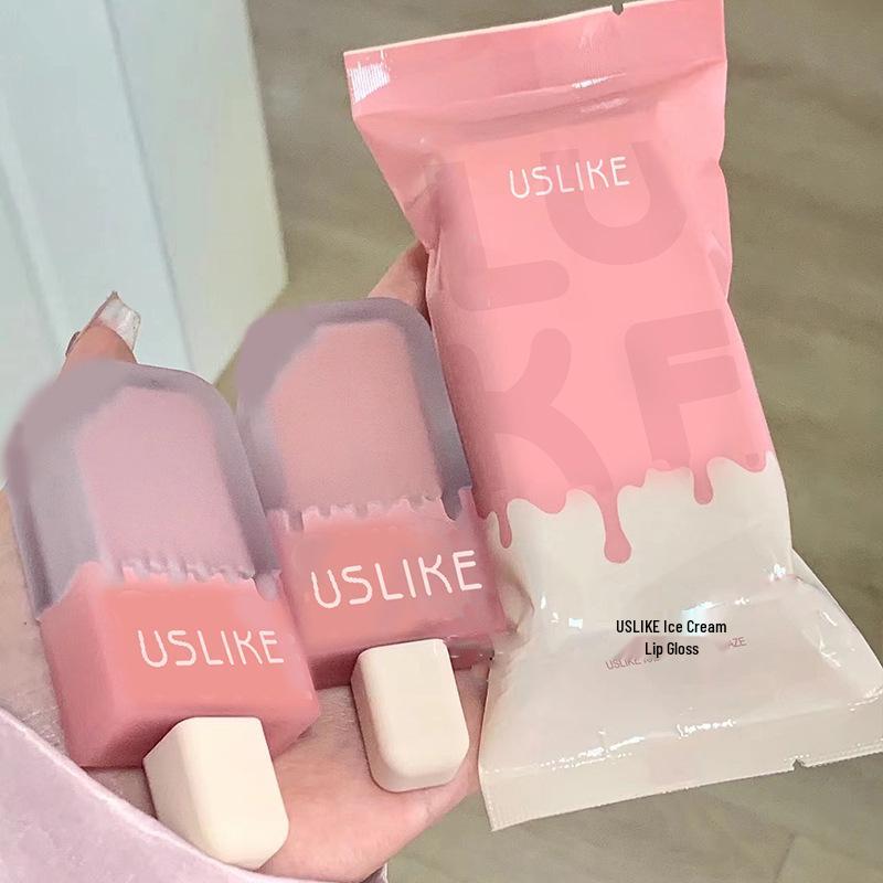 USLIKE Блеск для губ Ice Cream - Матовый бархат, Стойкая, Трендовая помада для женщин