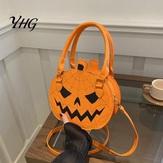 Jack-o'-Lantern Shoulder Bag Halloween Pumpkin Purse, Women Novelty Crossbody Bag, Spooky Casual Decor Handbag for Trick or Treat, Fall Parties