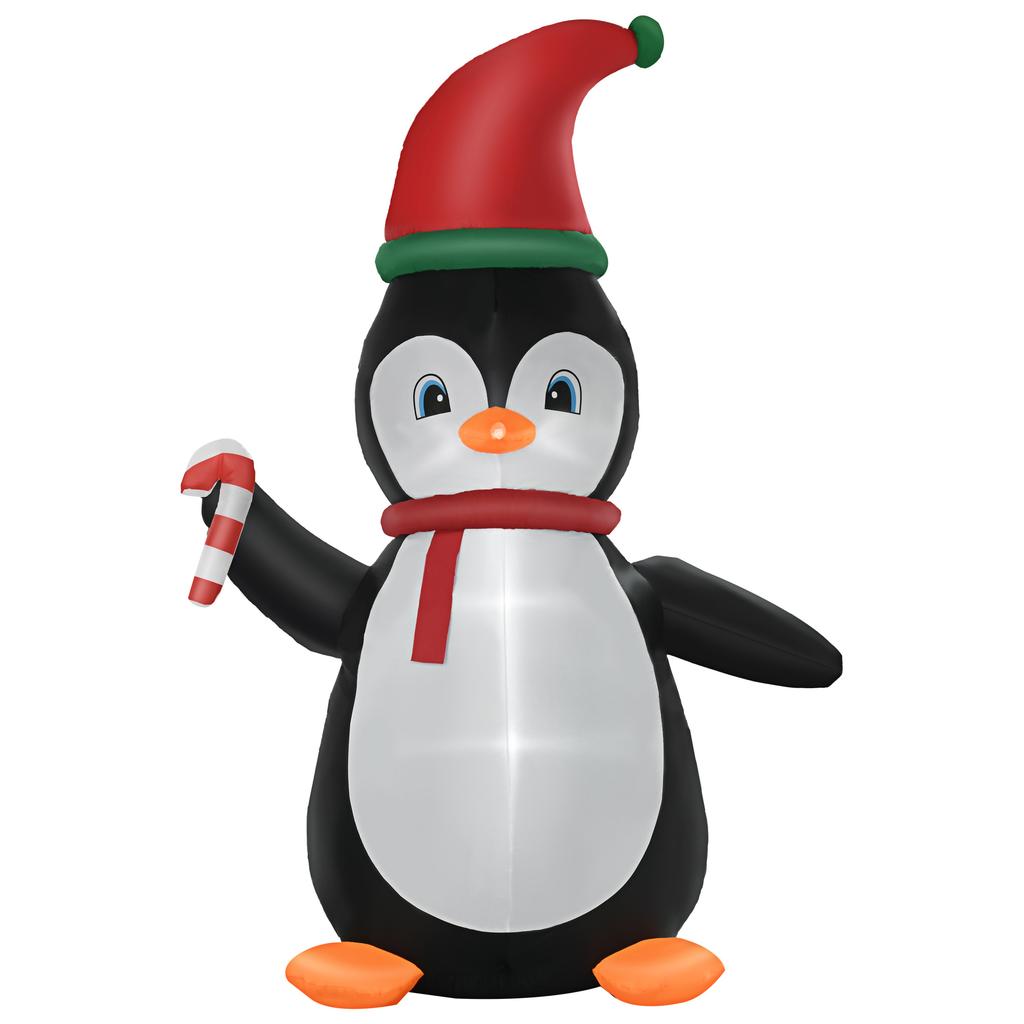 Inflatable Christmas Decoration, 2.5 m Inflatable Christmas Penguin with 3 LED Lights, 162 x 100 x 250 cm, Multicolor
