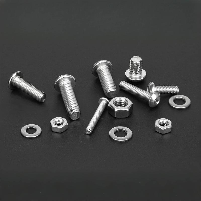 WZHUIDA 630pcs M3 304 Stainless Steel Hex Hexagon Socket Allen Button Head Screw Bolt Nut Assortment Kit ISO7380