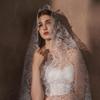 V311 White Lace Bridal Veil: Single-Layer, High-End Influencer Photo Prop