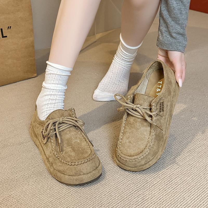 Женские туфли-кенгуру на одной педали, новинка 2025 года, взрывной стиль ранней осени, ленивые повседневные модные универсальные одинарные туфли