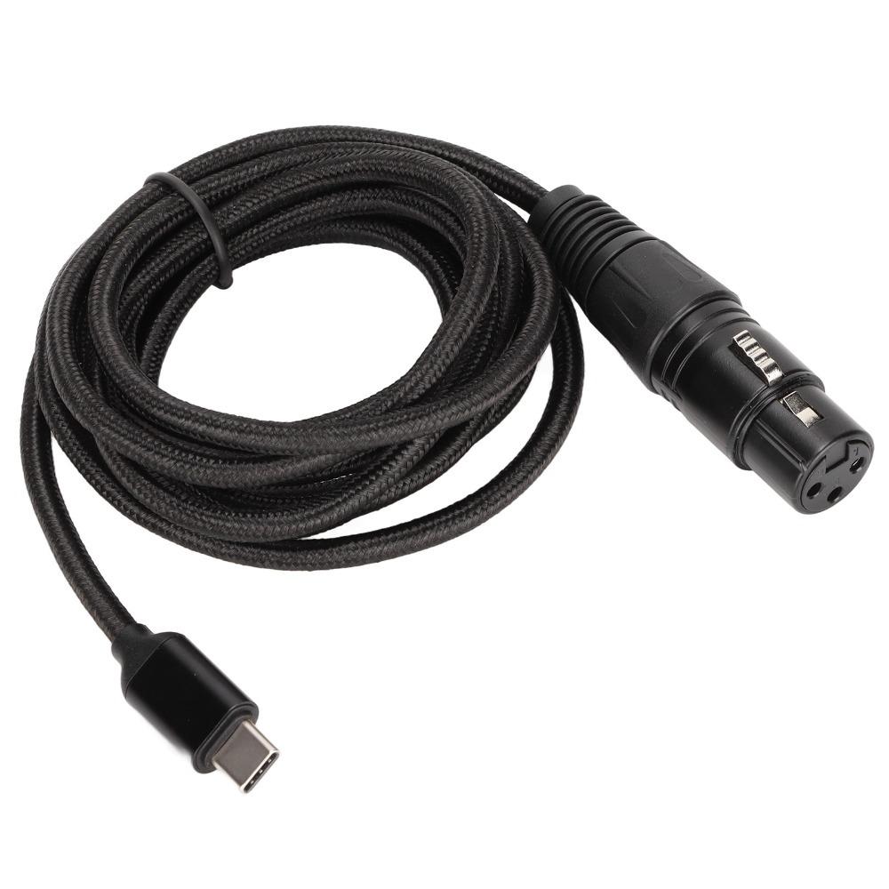 HIFI Type C Microphone Audio Cable Plug and Play USB Mic Recording Cable  XLR Microphone
