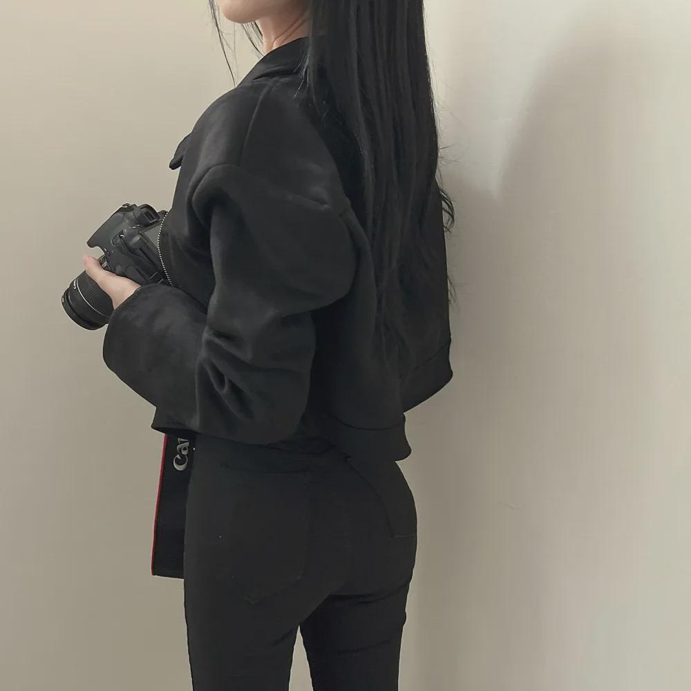 Корейский шикарный осенний ретро замшевый тонкий пиджак с застежкой-молнией и лацканами для женщин