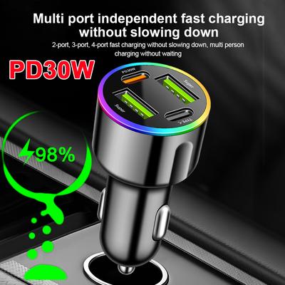 Автомобильное зарядное устройство 60 Вт Быстрая зарядка PD Type C USB Автомобильное зарядное устройство для мобильного телефона Адаптер типа C для iPhone Samsung Huawei Xiaomi