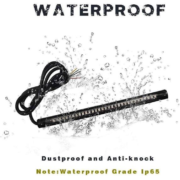 2pcs Universal 48 LEDs Motorcycle Soft Rubber Light Bar Strip Tail Brake Stop Turn Signal Lights License Plate