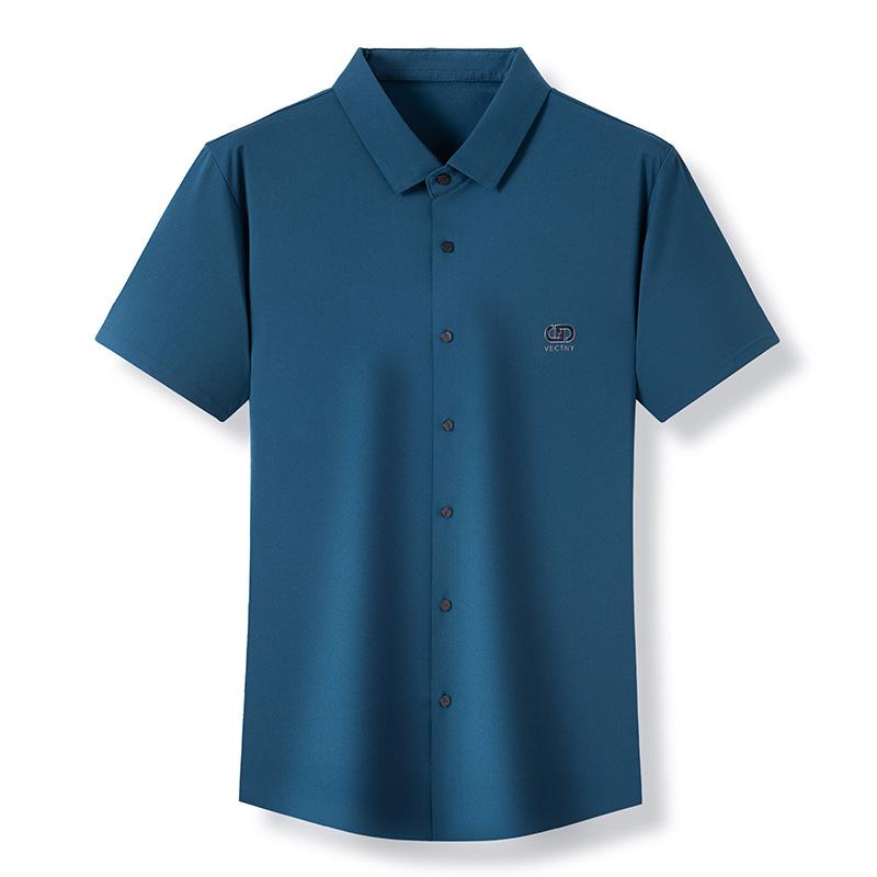 Летняя новая мужская рубашка с короткими рукавами для среднего возраста, для отдыха, для бизнеса, модная клетчатая тонкая кардиганная рубашка