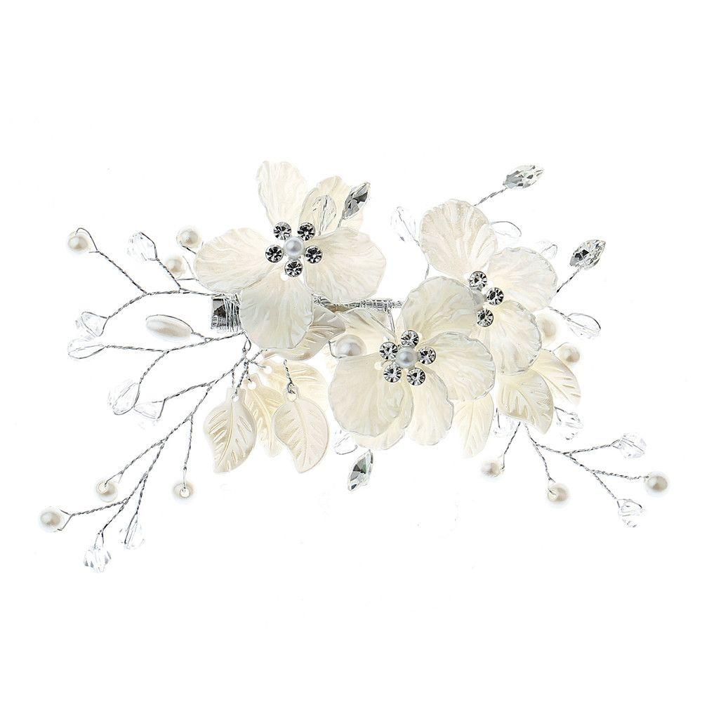 Crystal Pearl Floral Style Barrette Flower Hair Pin Bridesmaid Tiara Bridal Clips Hair Combs