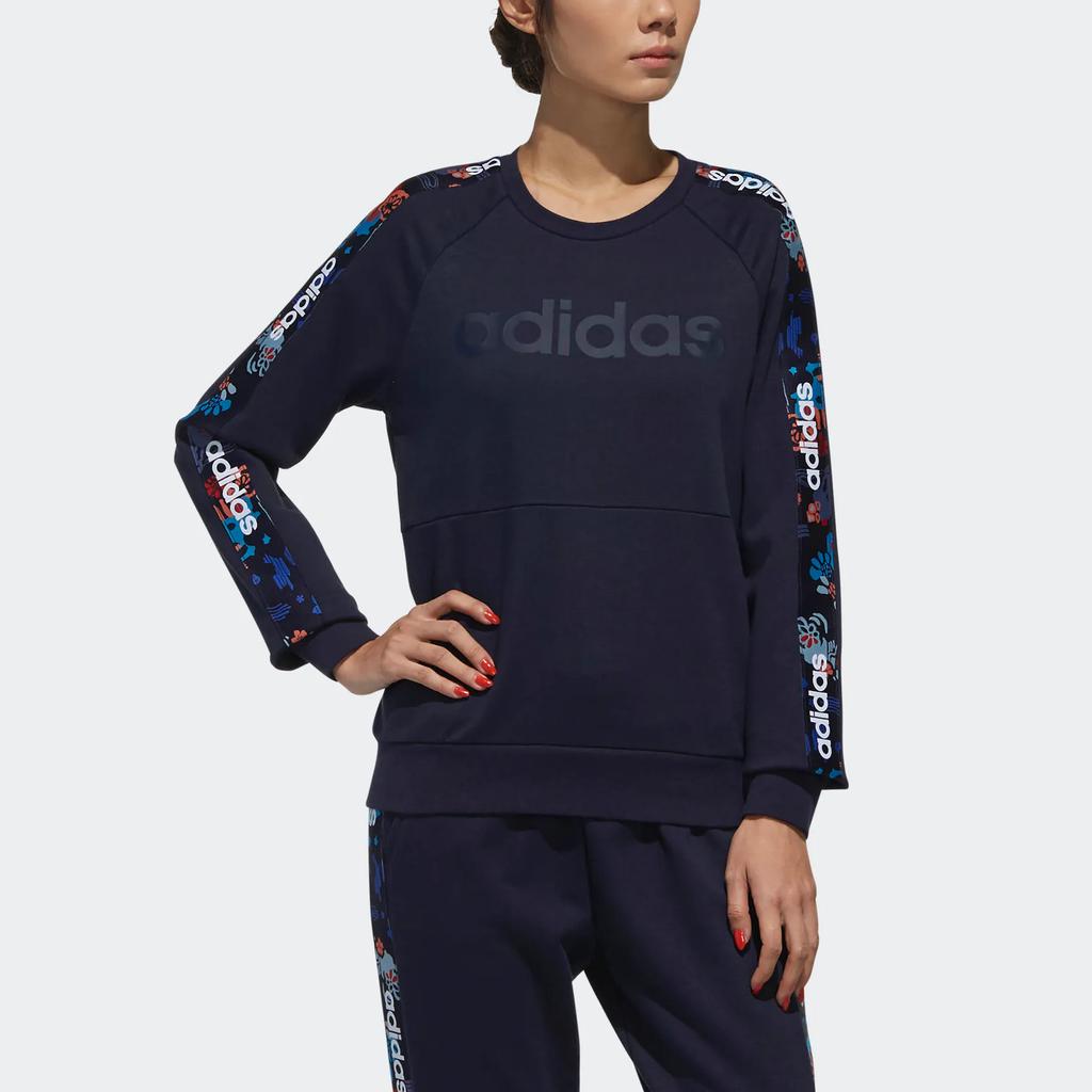 Adidas Neo W Artist Sweat Comfortable Pullover Long Sleeve Sweatshirt Women Sweatshirt Legendary-Ink-Blue DW7763