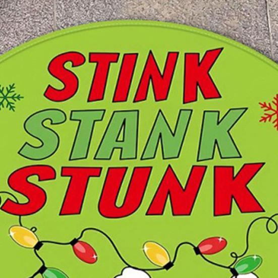 Рождественский коврик для пола круглый Санта Клаус Рождественский ковер Зональный ковер Противоскользящий Впитывающий Пряничный человечек Ковер для праздничного украшения дома Прихожая Гостиная