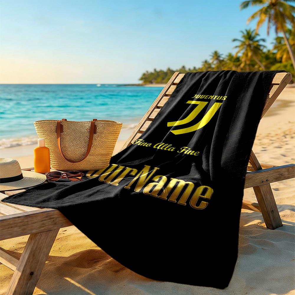 Juventus Customize Your Name Beach Towel High Absorbency & Quick-Dry Suitable for Swimming Gym Camping Yoga Vacation