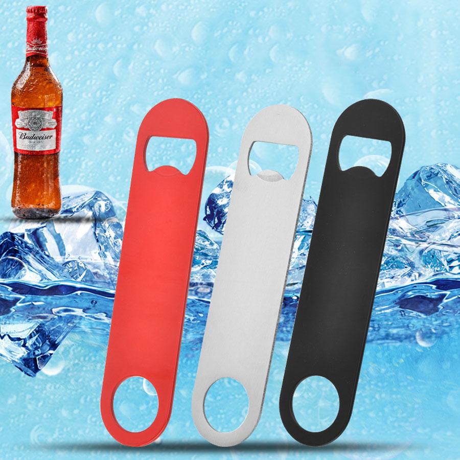 Flat Stainless Steel Beer Opener Portable Drink Bottle Opener Household Bar Accessory for Beer Soda Bottle Opening