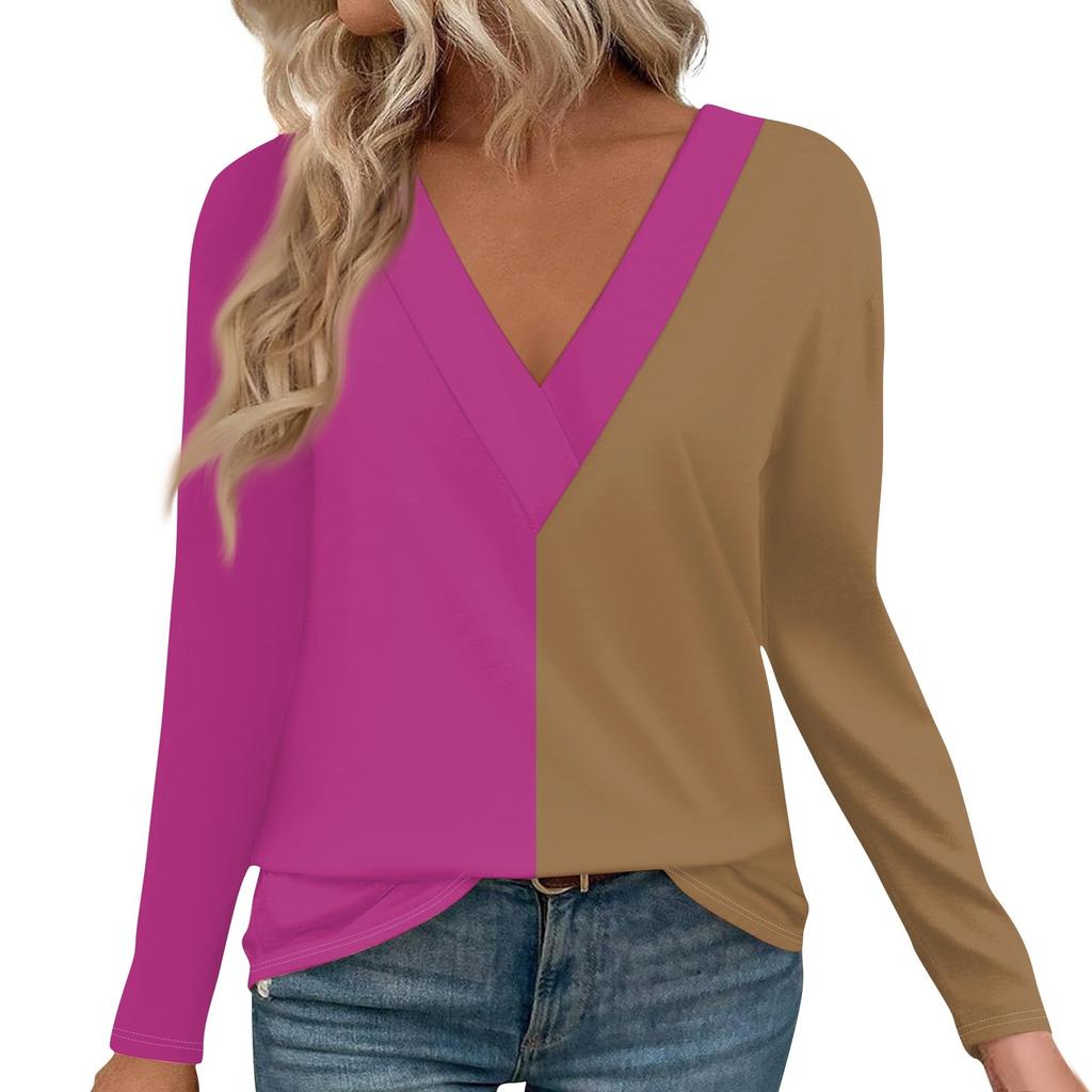 Женские рубашки с длинным рукавом и V-образным вырезом, нарядные повседневные топы, модные свободные туники, топы, блузки