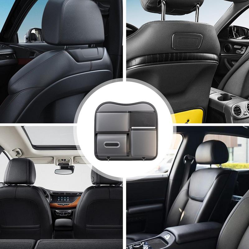 Органайзер для заднего сиденья автомобиля, контейнер для хранения салфеток на заднем сиденье автомобиля, автомобильный мусорный бак, кожаный автомобильный мусорный бак для автомобиля