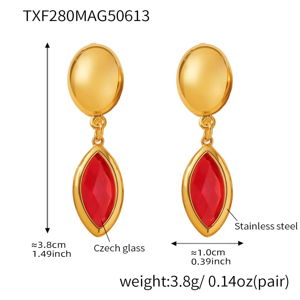 6 Цветов Граненые Чешские Стеклянные Ожерелья Браслеты Висячие Серьги на Нержавеющей Стали Цепочка Ожерелье Браслет Серьга Для Женщин