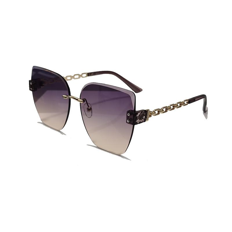 Модные повседневные ультралегкие солнцезащитные очки Женские элегантные цепочки для глаз Высокое чувство Минималистичный стиль Деловые солнцезащитные очки Женские