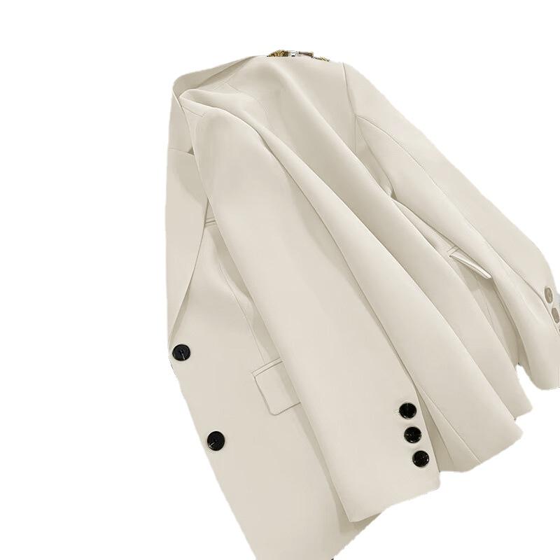 Женский однотонный черный пиджак с карманами на пуговицах, кардиган с длинными рукавами, корейский модный повседневный разноцветный пиджак, куртка