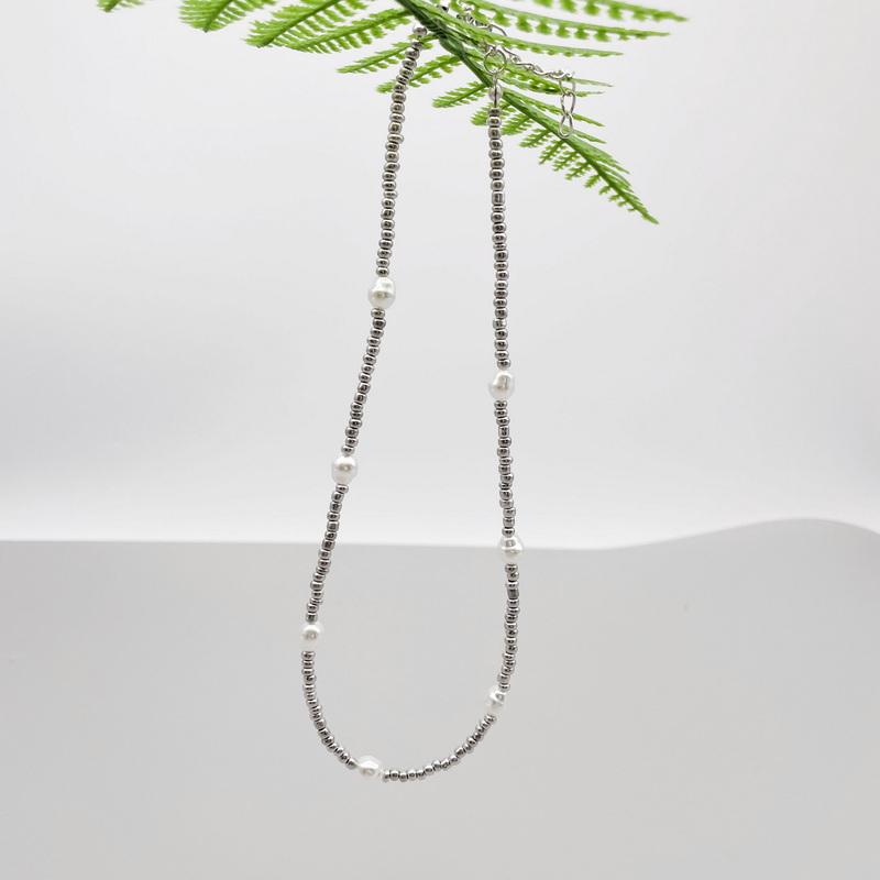 1 шт. серебряные бусины жемчужные женские ожерелья модные новые корейские милые красочные женские шейные украшения подарок Прямая поставка оптовые аксессуары