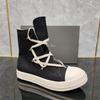 2025 New Ro Shoes Classic Pentagram High-top Shoes Chaonan High Street Shoes with Zipper One Couple Models.