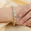 Colorful Glazed Enamel Flower Bangle Exquisite Painting Rhinestone Thin Bracelet  Daily Outfits