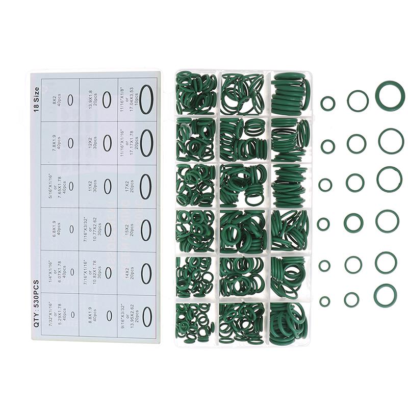 530 шт уплотнительное кольцо R134A ремонт автомобиля кондиционер резиновый герметик коробка набор