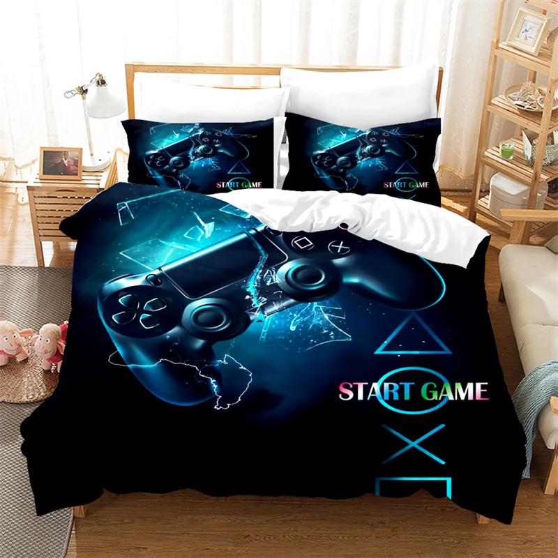 Gamer Bedding Set For Bedroom Soft Modern Gamepad Bedspreads Comefortable Kids Duvet Cover Video Game Quilt Cover And Pillowcase