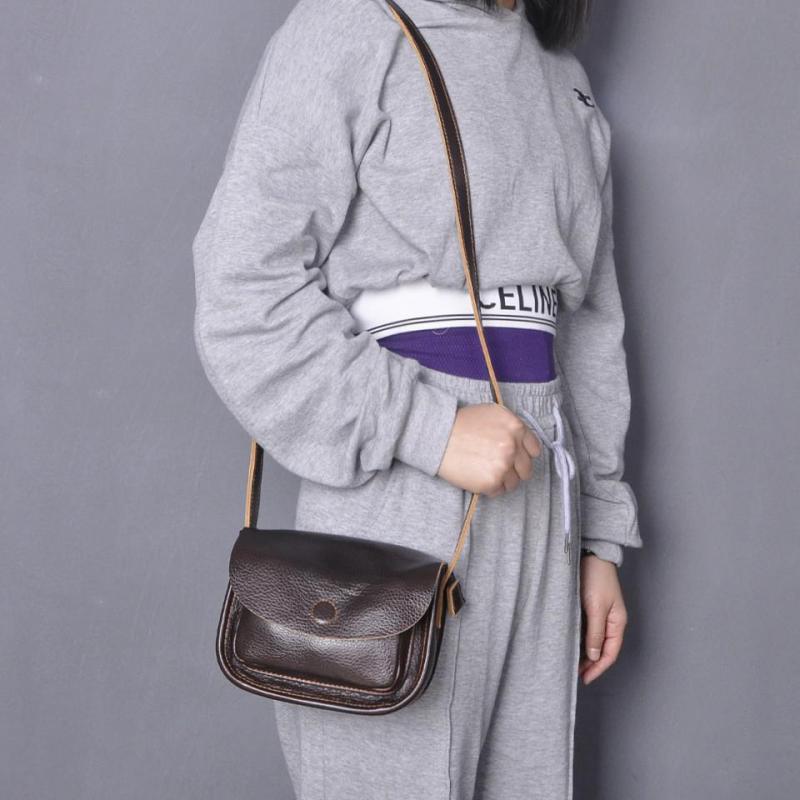 Johnature Винтажная женская сумка из натуральной кожи, универсальные однотонные однотонные сумки из натуральной яловой кожи на плечо и через плечо