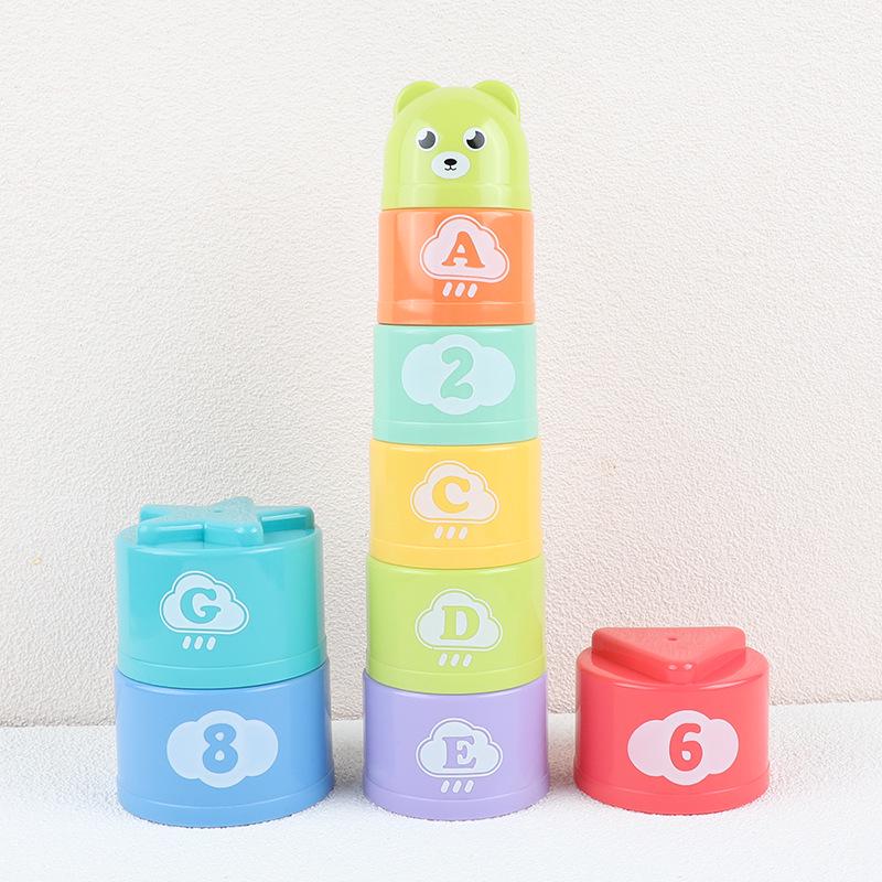 Rainbow Tower Stacking Cups: Educational Toys for Infants & Toddlers