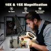 10-кратная светодиодная лупа с магнитным основанием, 3 режима цвета, регулируемая паяльная станция со стойкой для ремонта электроники/ювелирных изделий