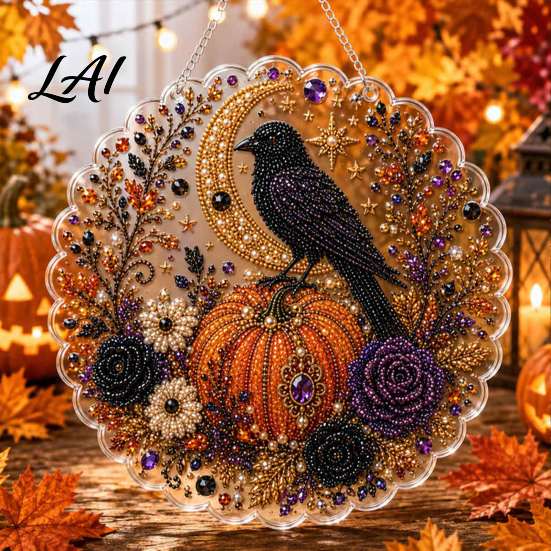 Acrylic Pendant for Home Decoration Halloween Hanging Ornament 2D Flat Pendant Ghost Skull Weatherproof Garden Ornament Witch Indoor Outdoor Window