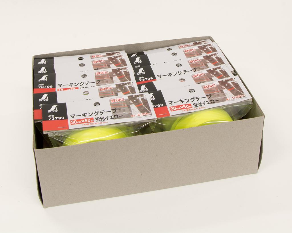Лента для маркировки Shinwa Sokutei 30 мм x 50 м, флуоресцентно-желтая, 10 шт. 50159