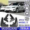 Для Tesla MODEL X 2016- Брызговики Защита от брызг Брызговик Брызговики Передние Задние Расширители крыльев Аксессуары для стайлинга автомобиля