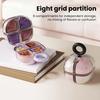 Портативная таблетница, с 8 отделениями, Дорожный органайзер для таблеток, Влагозащищенный, Герметичная застежка, С петлей для подвешивания, Большая вместимость, Хранение таблеток